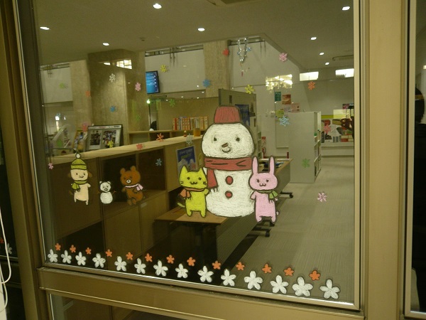 冬の装飾＋美術部さんとコラボ